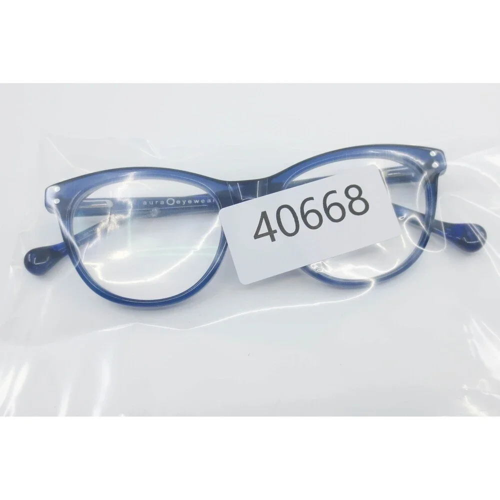 Aura Eyewear Lucille Blue Tortoise Cat Eye Eyeglass Frames 50-18-145 40668